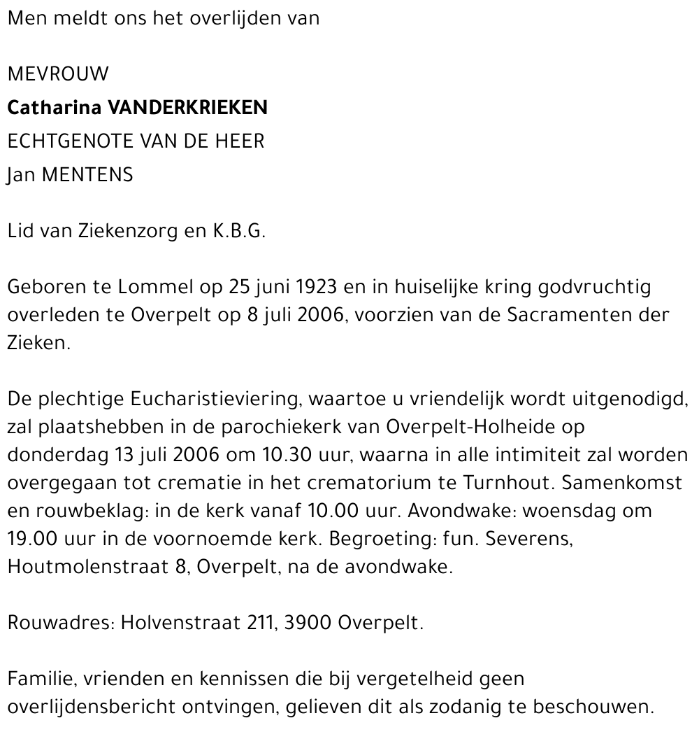 Catharina Vanderkrieken