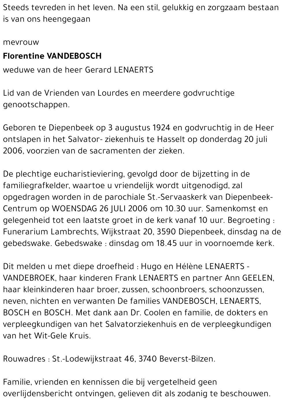 Florentine VANDEBOSCH