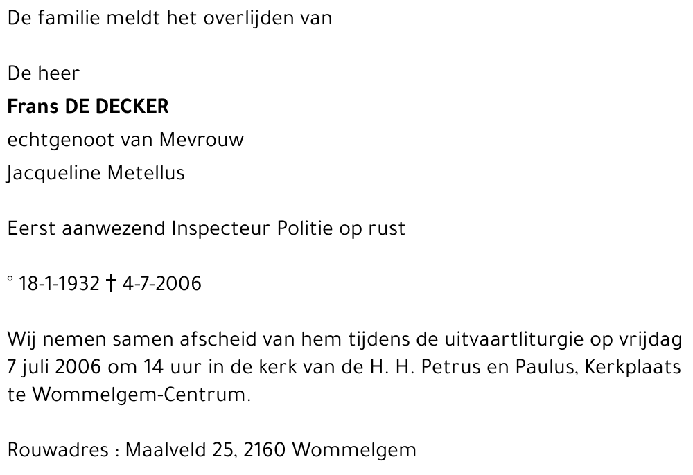 Frans De Decker