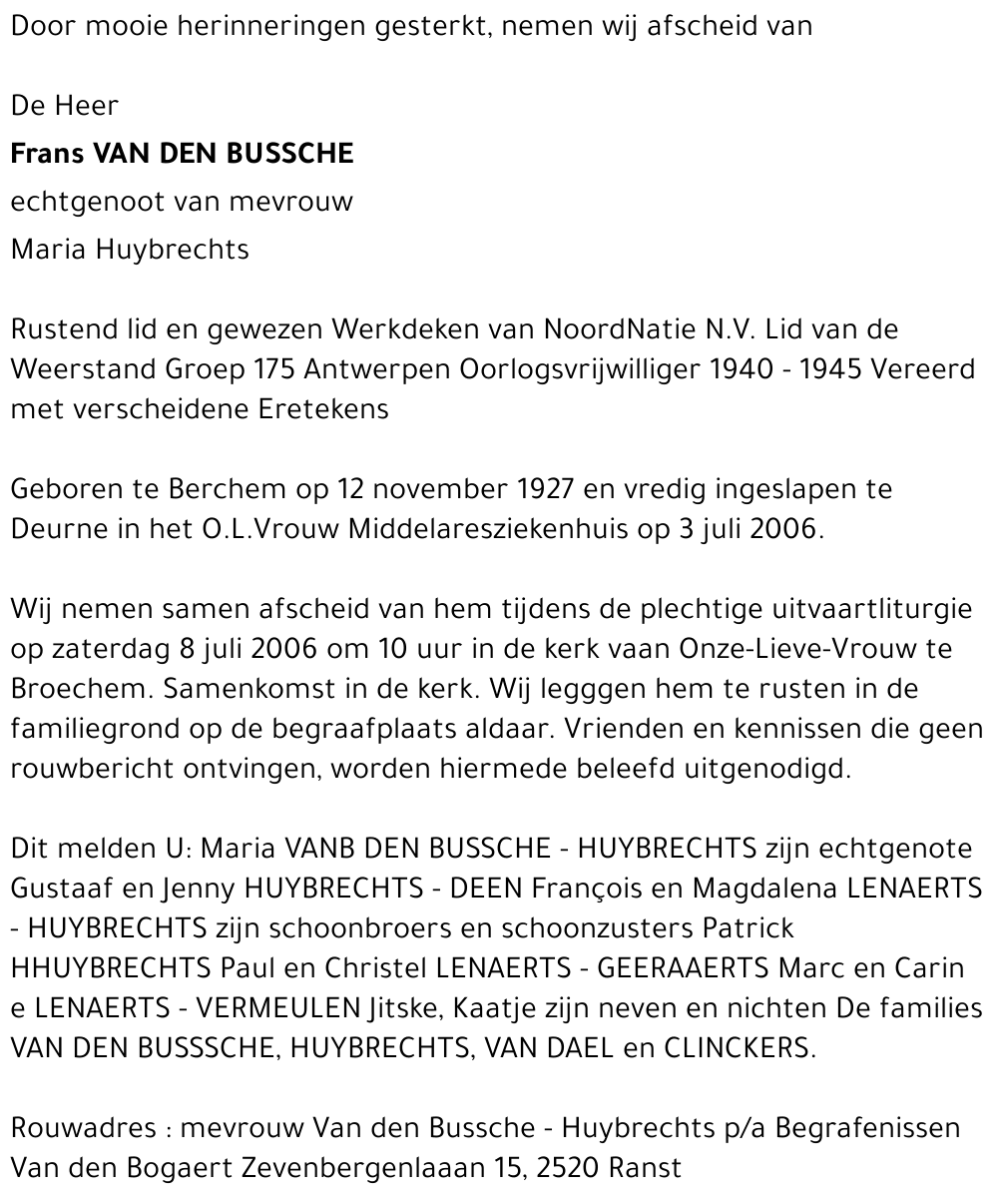 Frans Van den Bussche