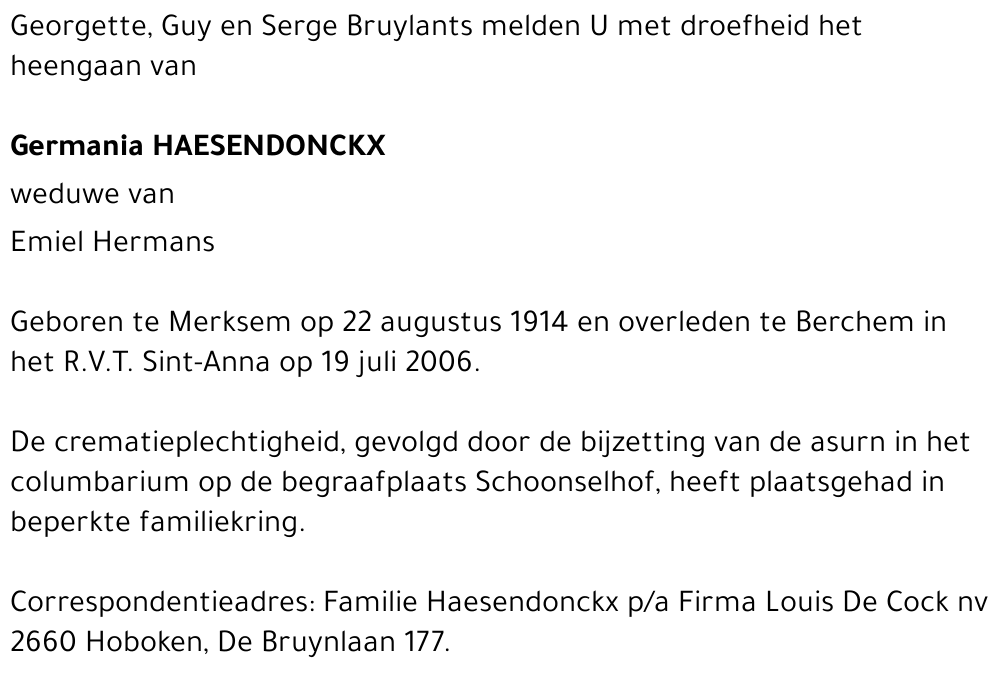 Germania Haesendonckx