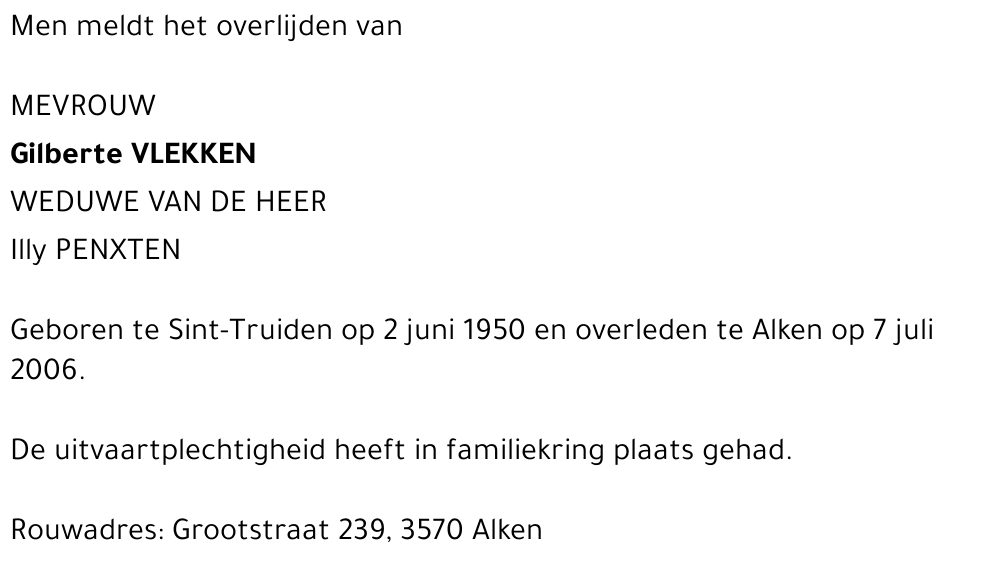 Gilberte VLEKKEN