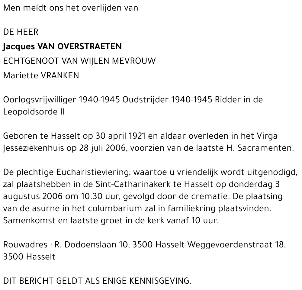 Jacques Van Overstraeten