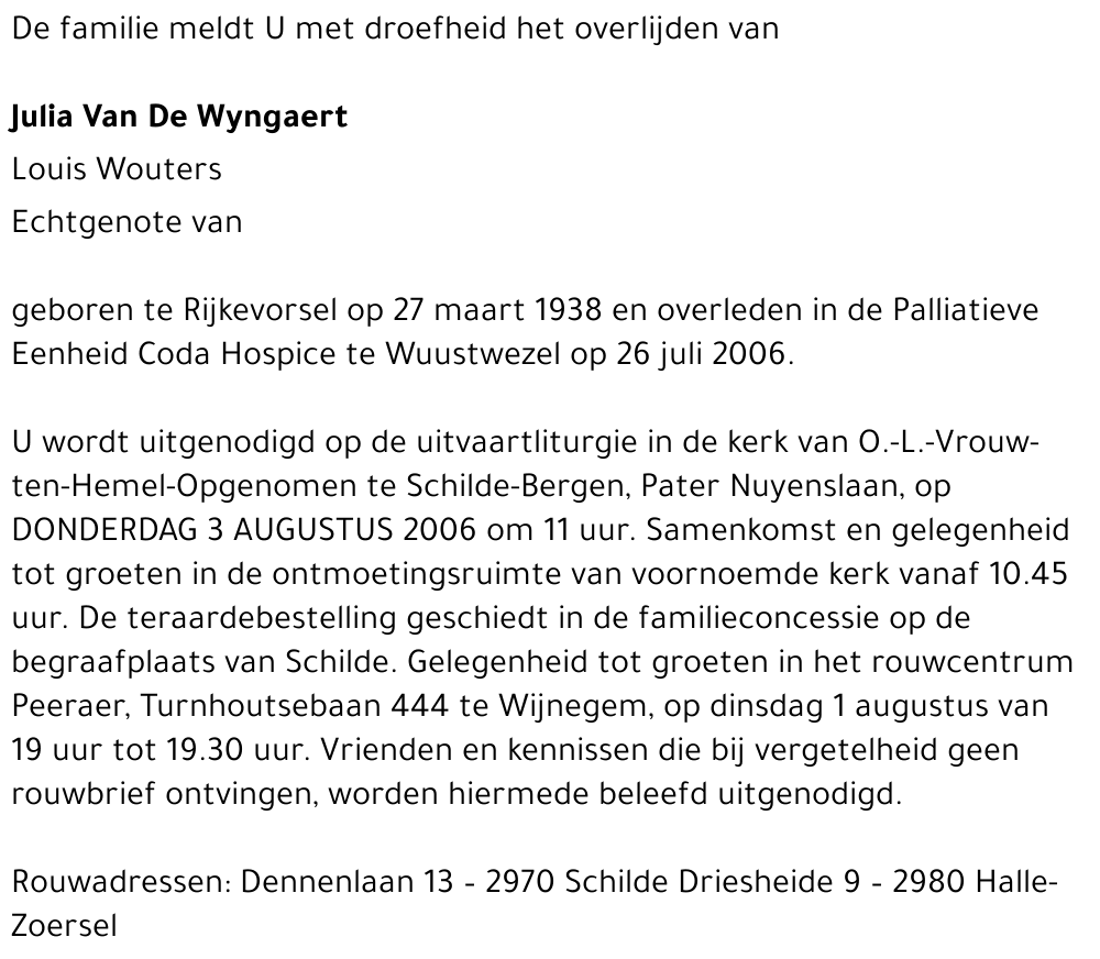 Julia Van De Wyngaert