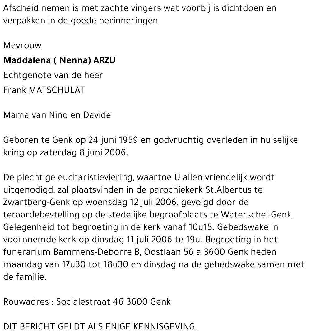 Maddalena (Nenna) Arzu