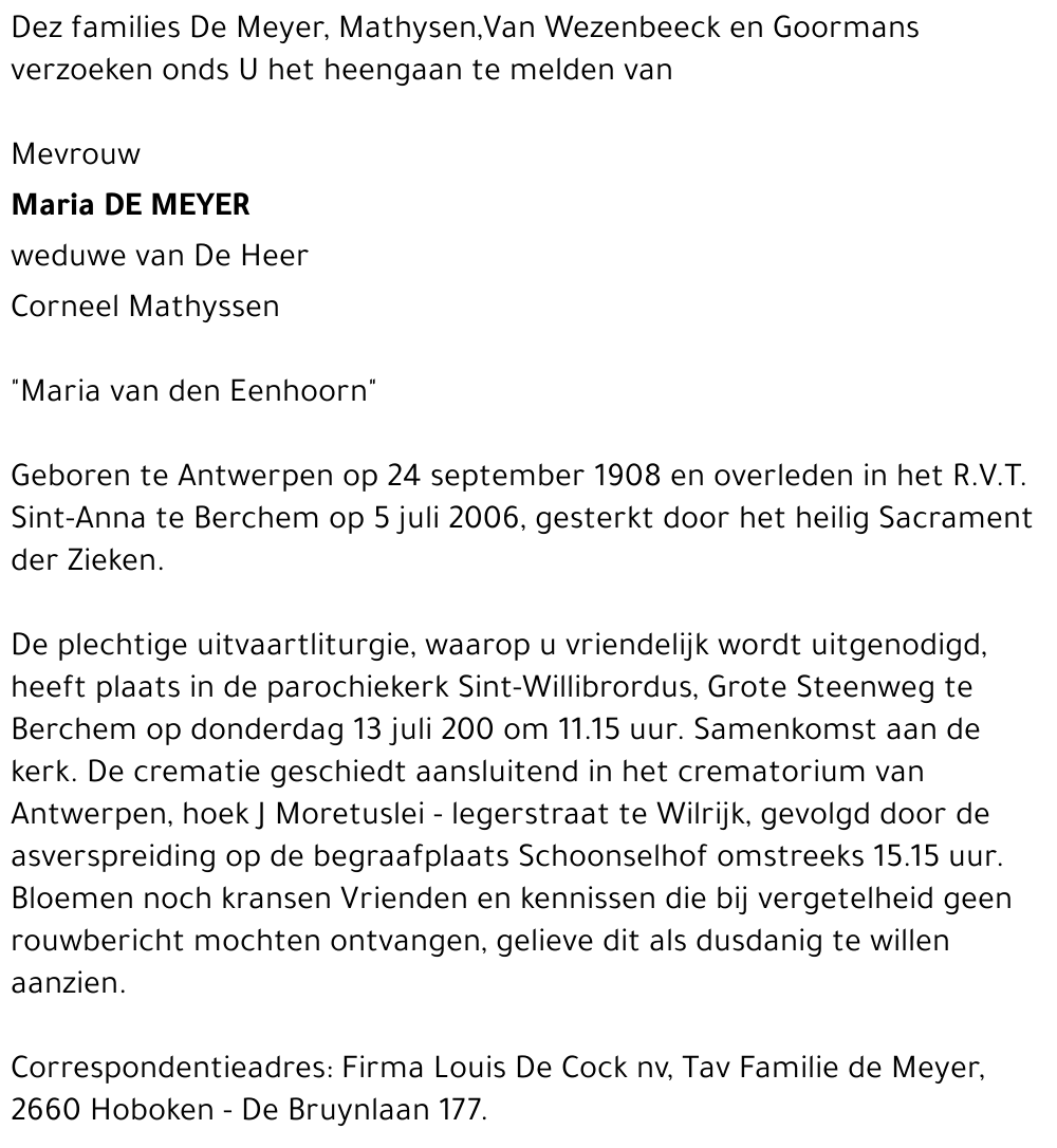 Maria DE MEYER