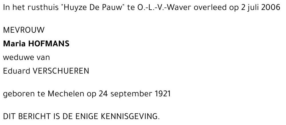 Maria HOFMANS