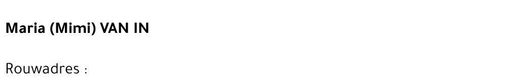 Maria Van In