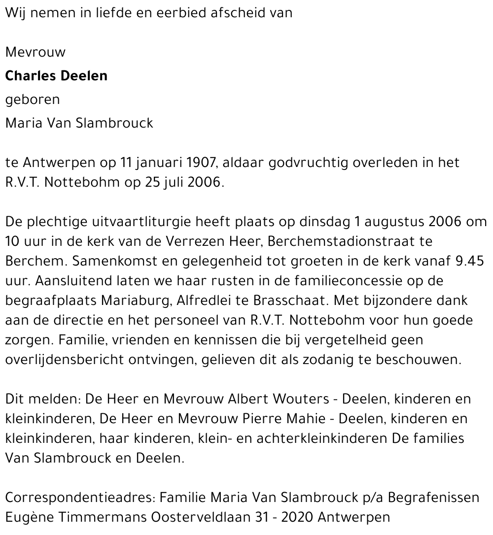 Maria Van Slambrouck