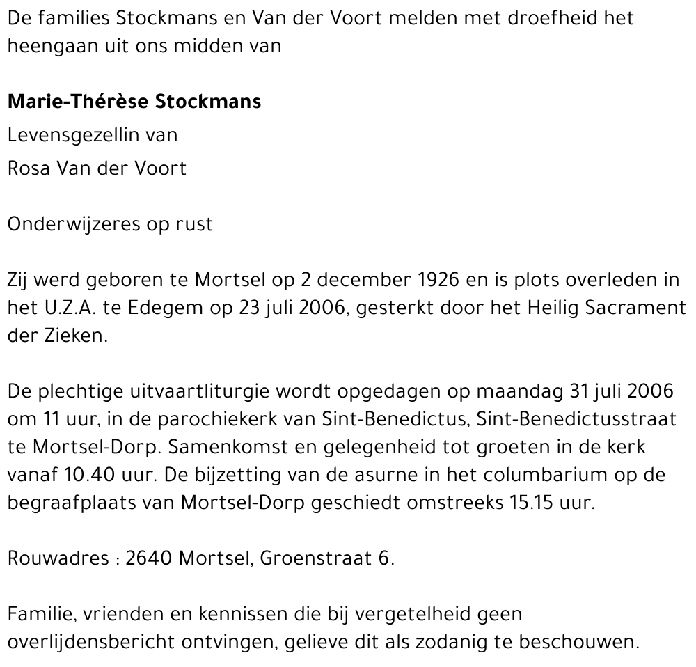 Marie-Thérèse Stockmans