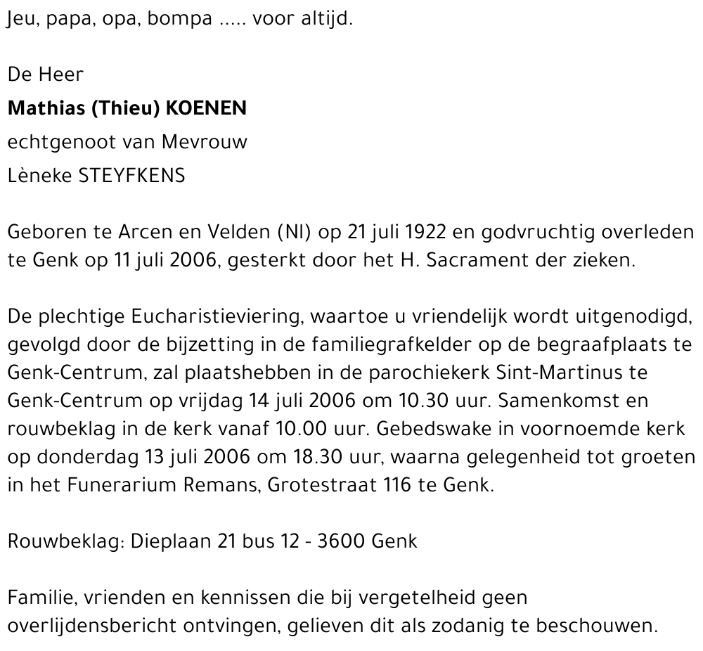 Mathias (Thieu) KOENEN
