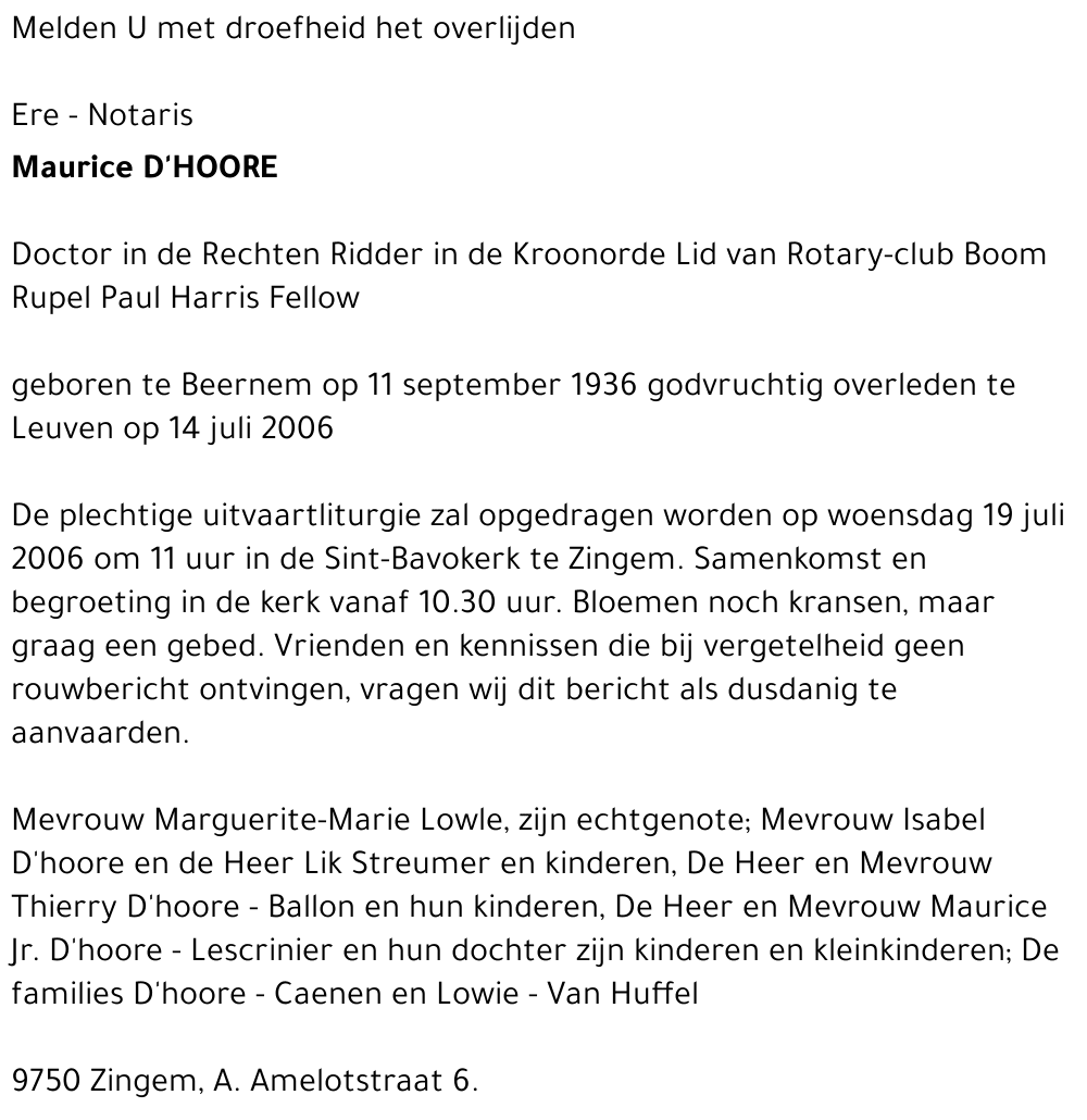Maurice D'hoore