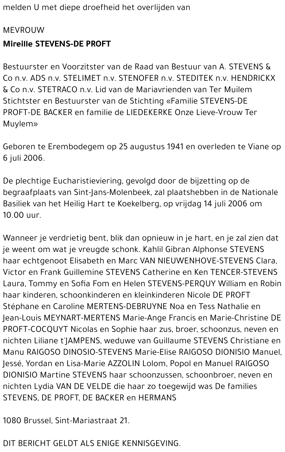 Mireille Stevens-De Proft