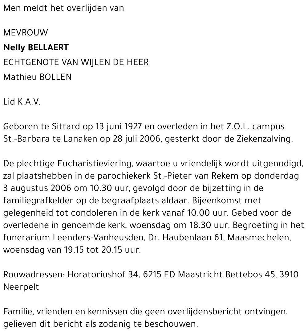 Nelly Bellaert