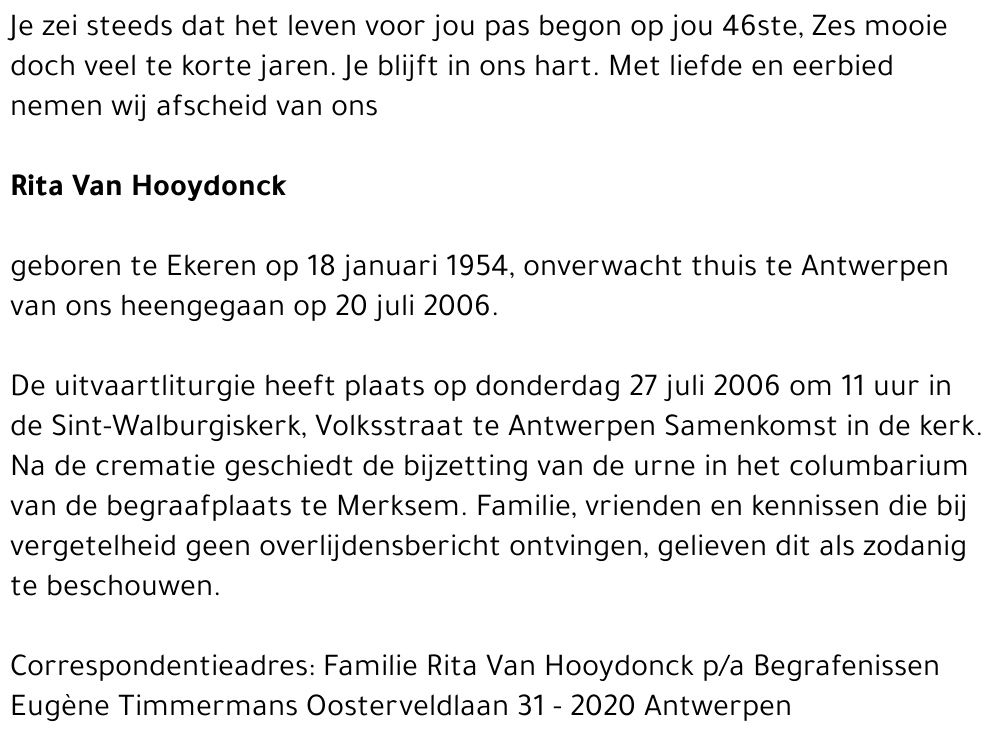 Rita Van Hooydonck