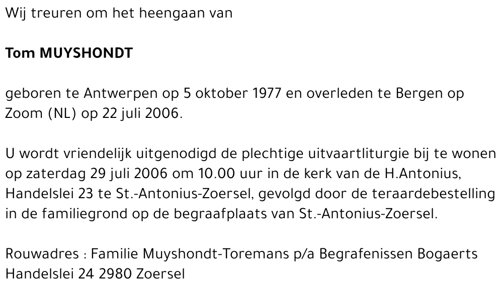 Tom MUYSHONDT