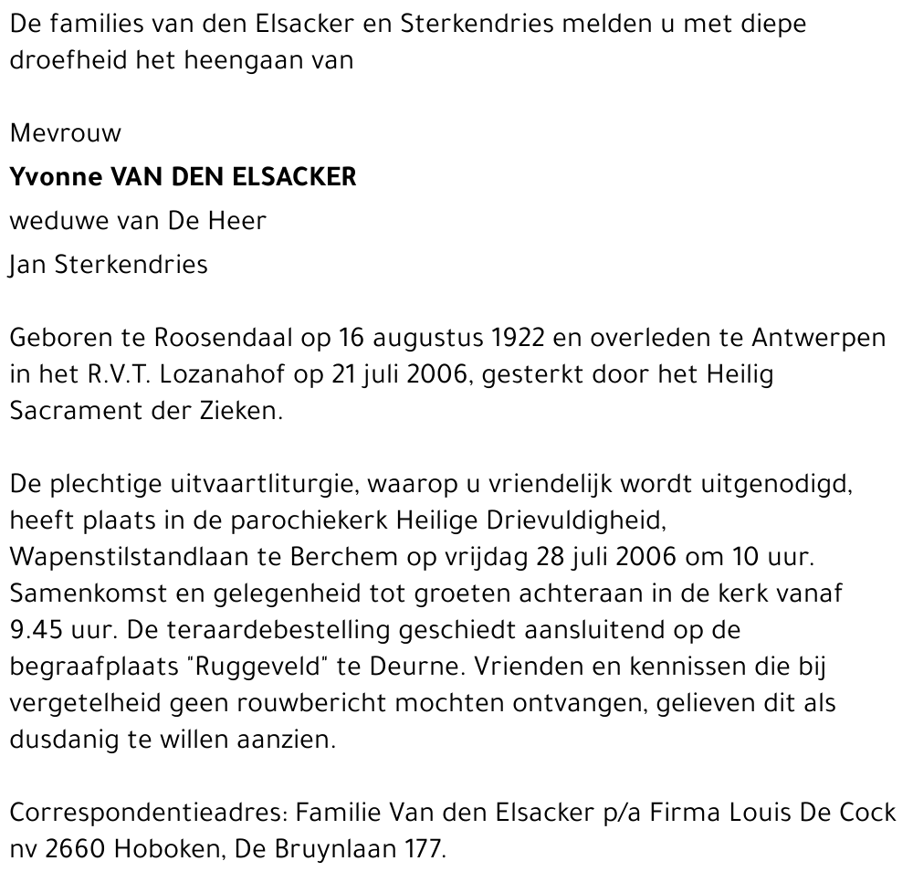 Yvonne Van den Elsacker