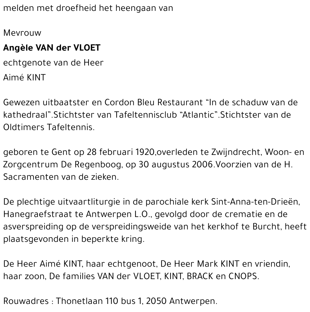 Angèle Van der Vloet