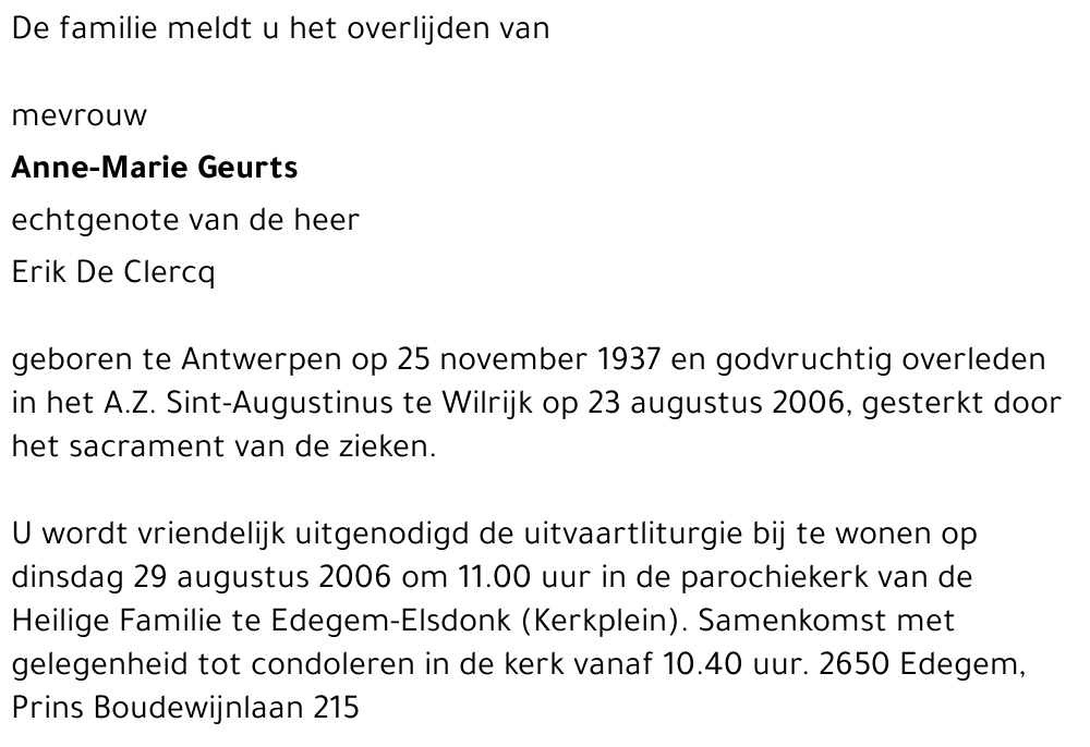 Anne Marie GEURTS