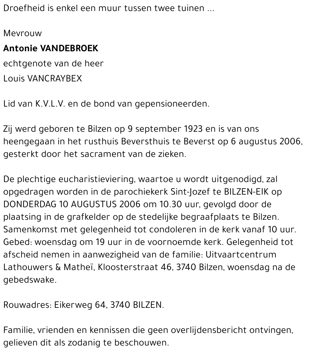 Antonie VANDEBROEK