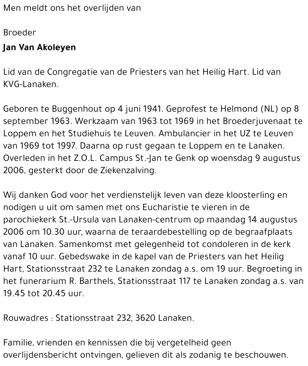 Broeder Jan Van Akoleyen