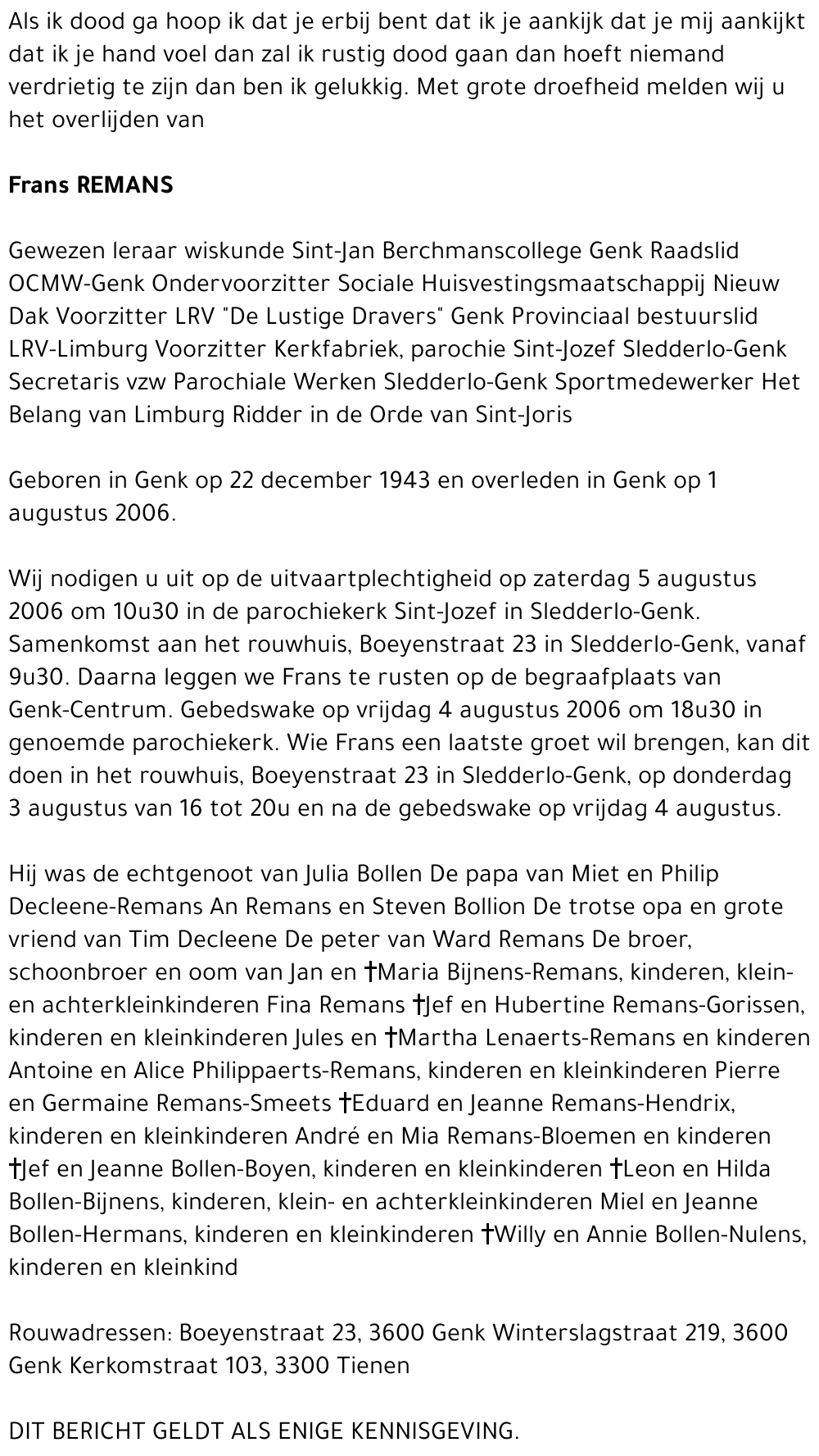 Frans REMANS