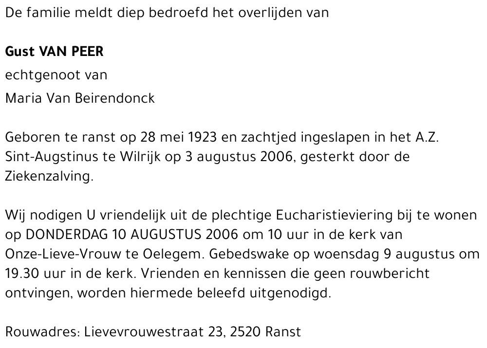 Gust Van Peer