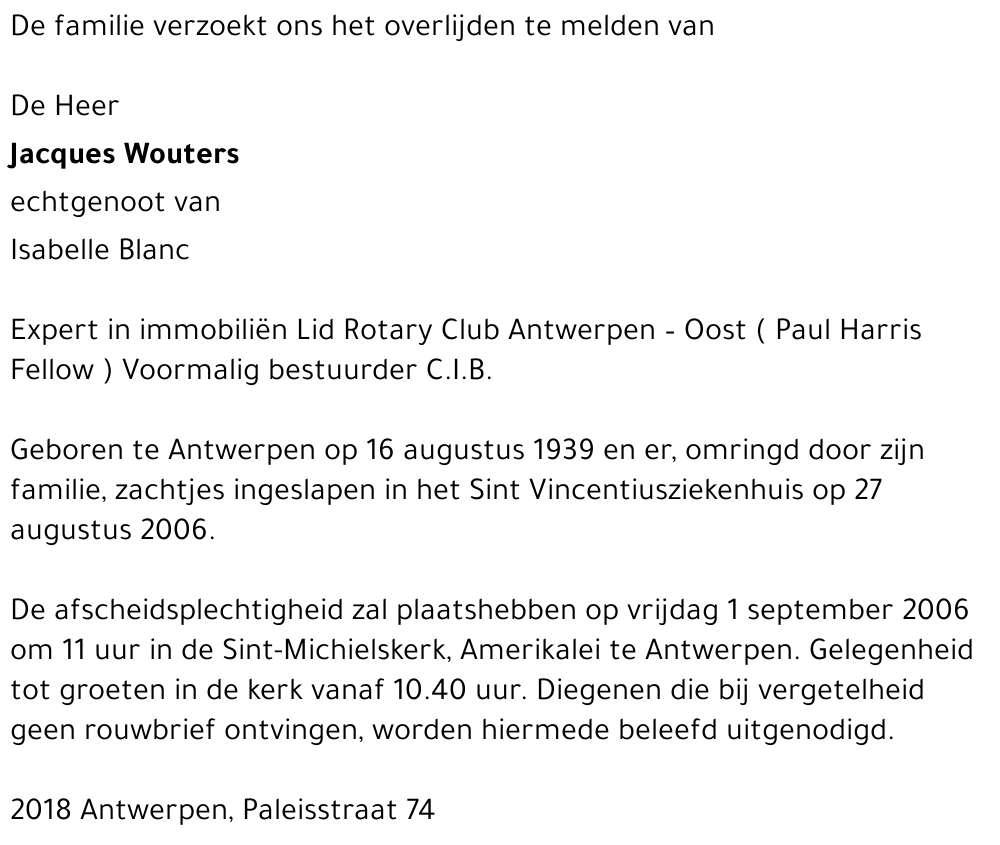Jacques WOUTERS