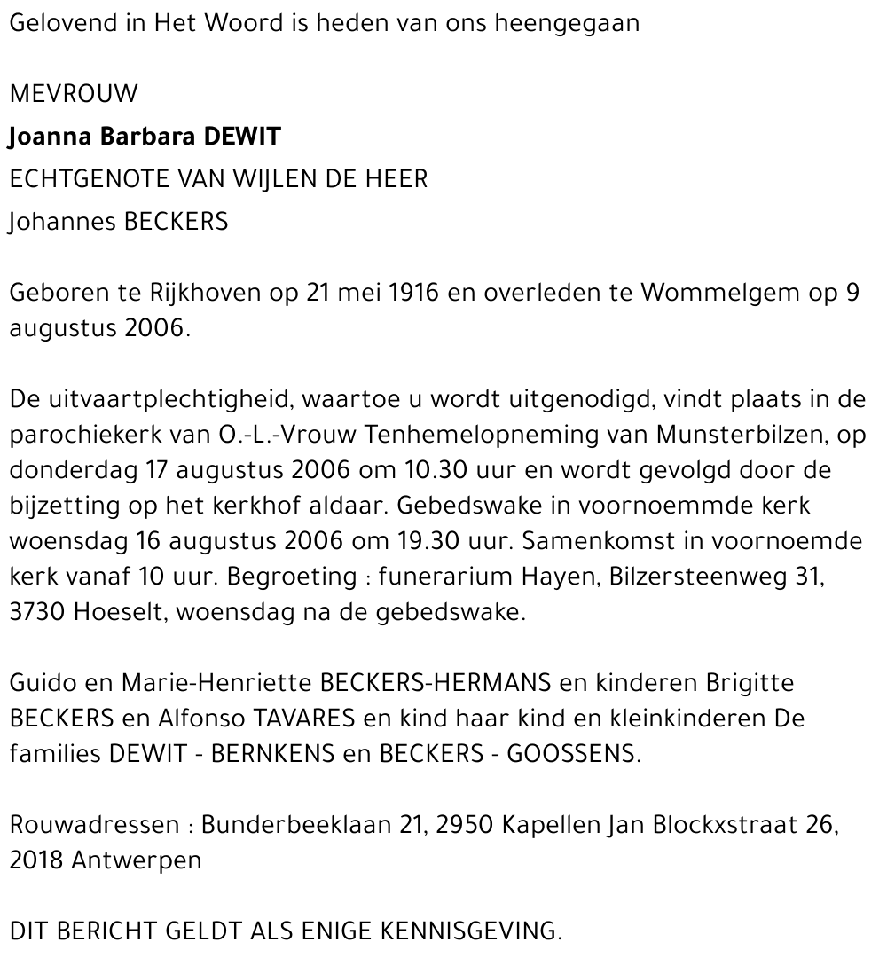 Joanna Barbara Dewit