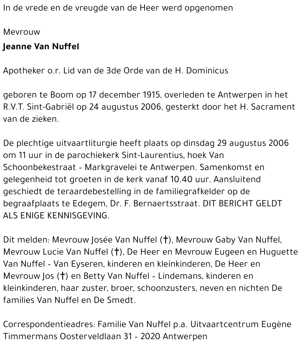 Joanna Van Nuffel