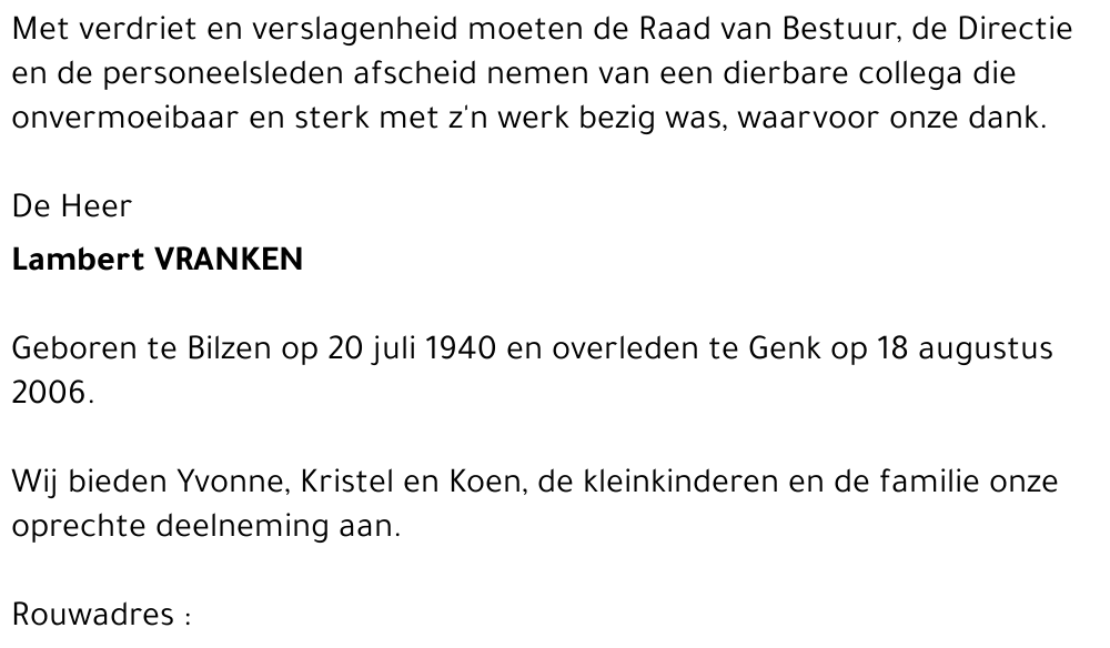 Lambert VRANKEN