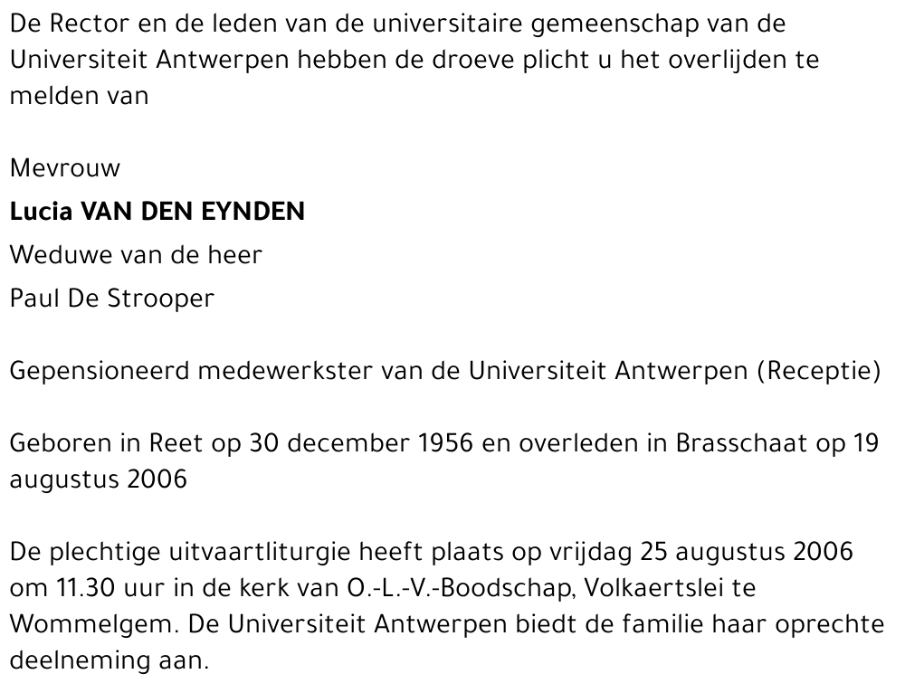 Lucia Van den Eynden