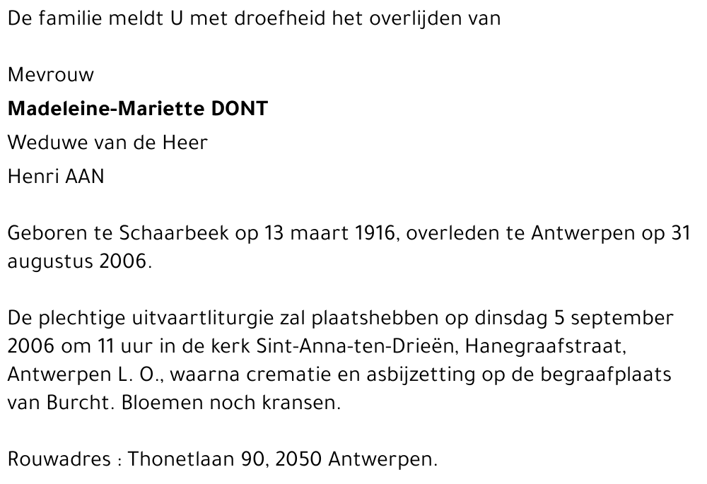 Madeleine-Mariette DONT