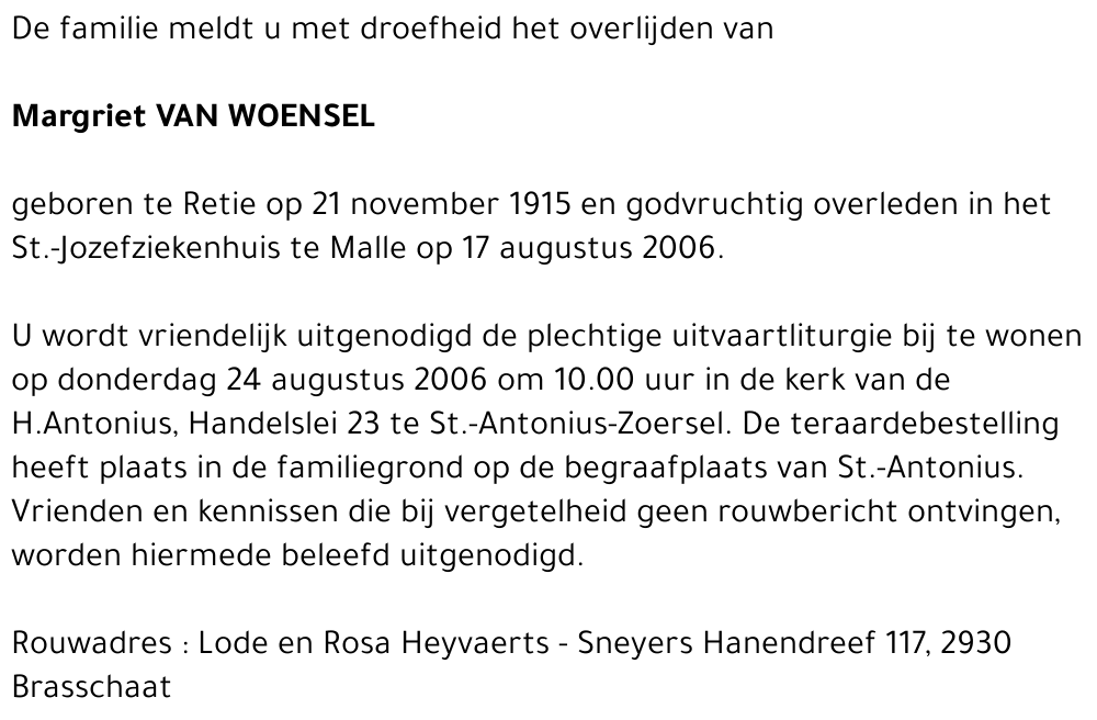 Margriet Van Woensel