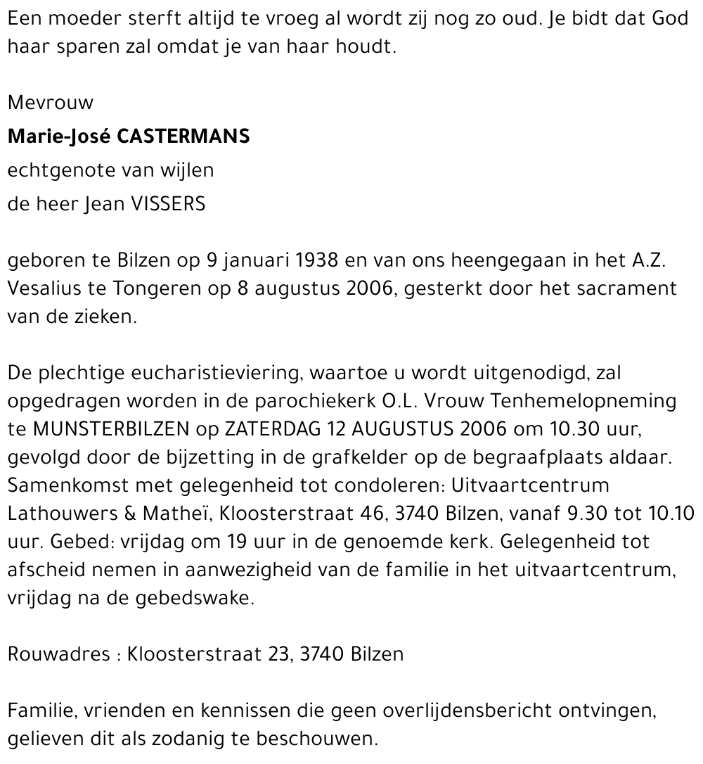 Marie-José CASTERMANS