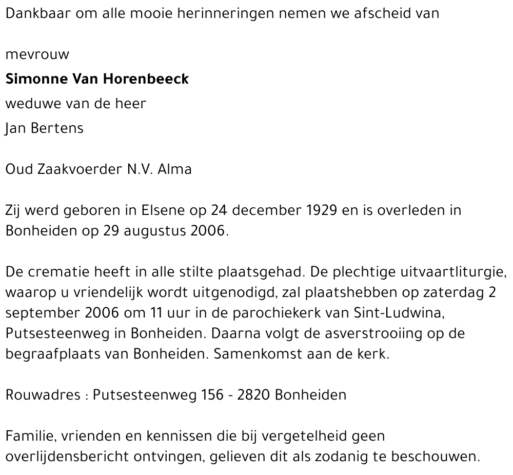 Simonne Van Horenbeeck
