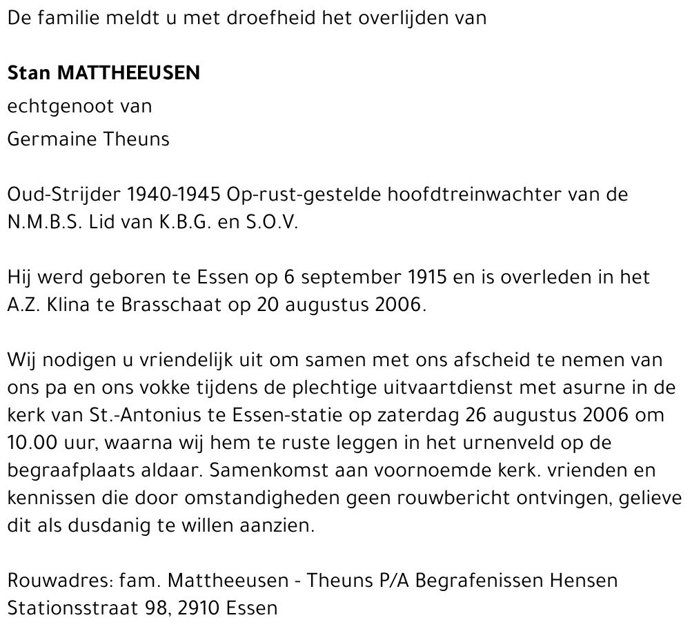 Stan MATTHEEUSEN