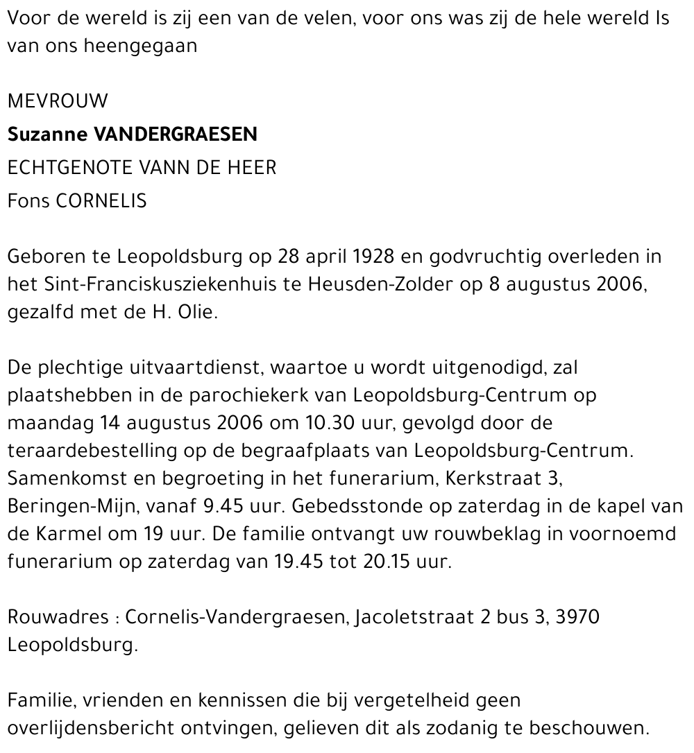 Suzanne Vandergraesen