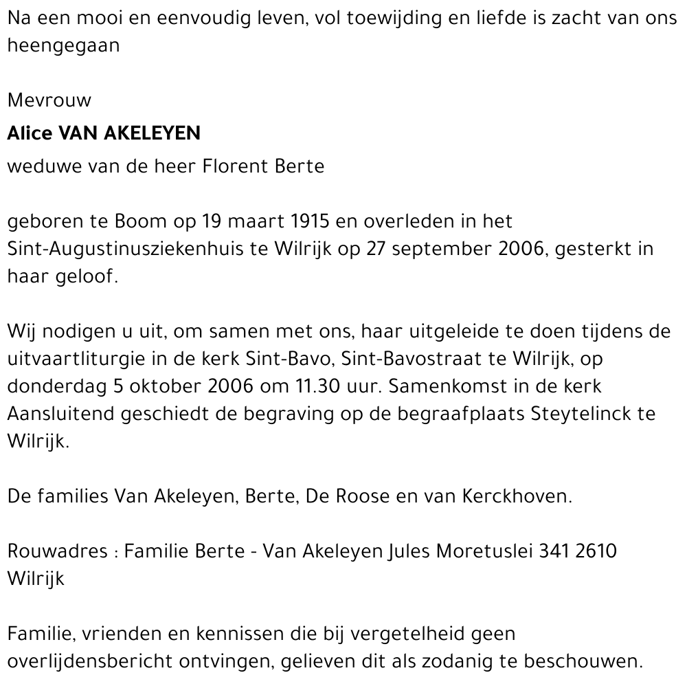 ALICE VAN AKELEYEN