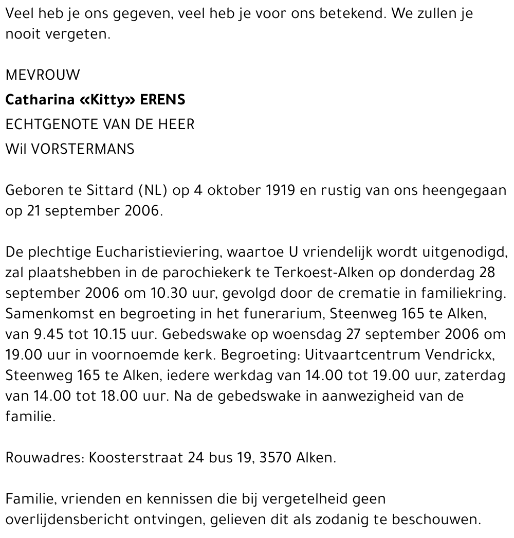 Catharina «Kitty» Erens