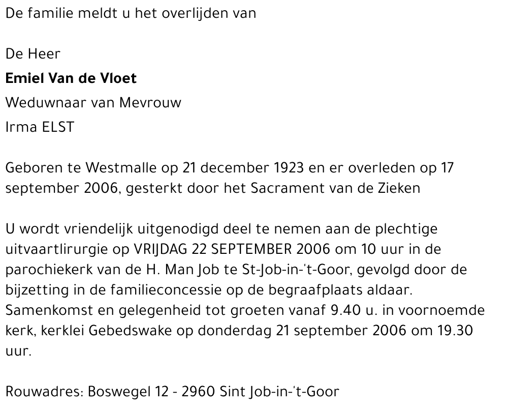 Emiel Van de Vloet