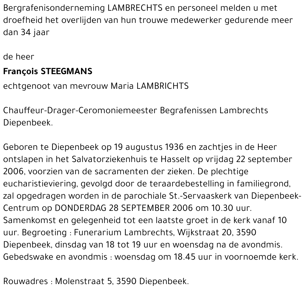 François STEEGMANS