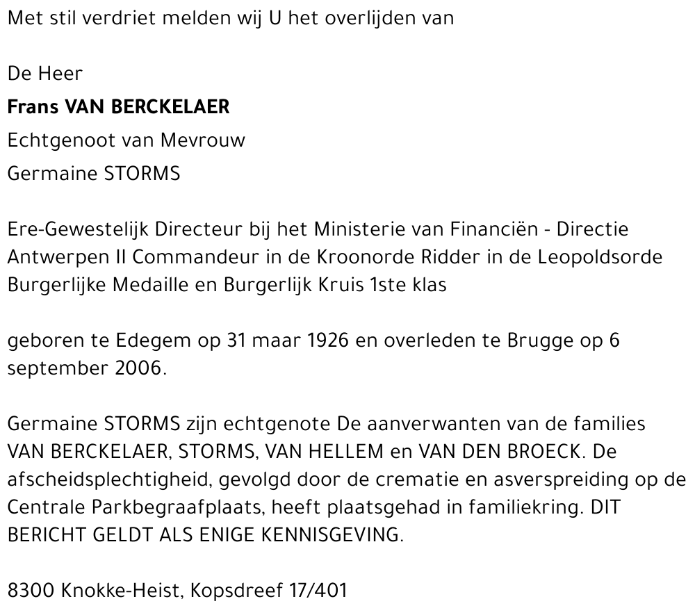 Frans Van Berckelaer