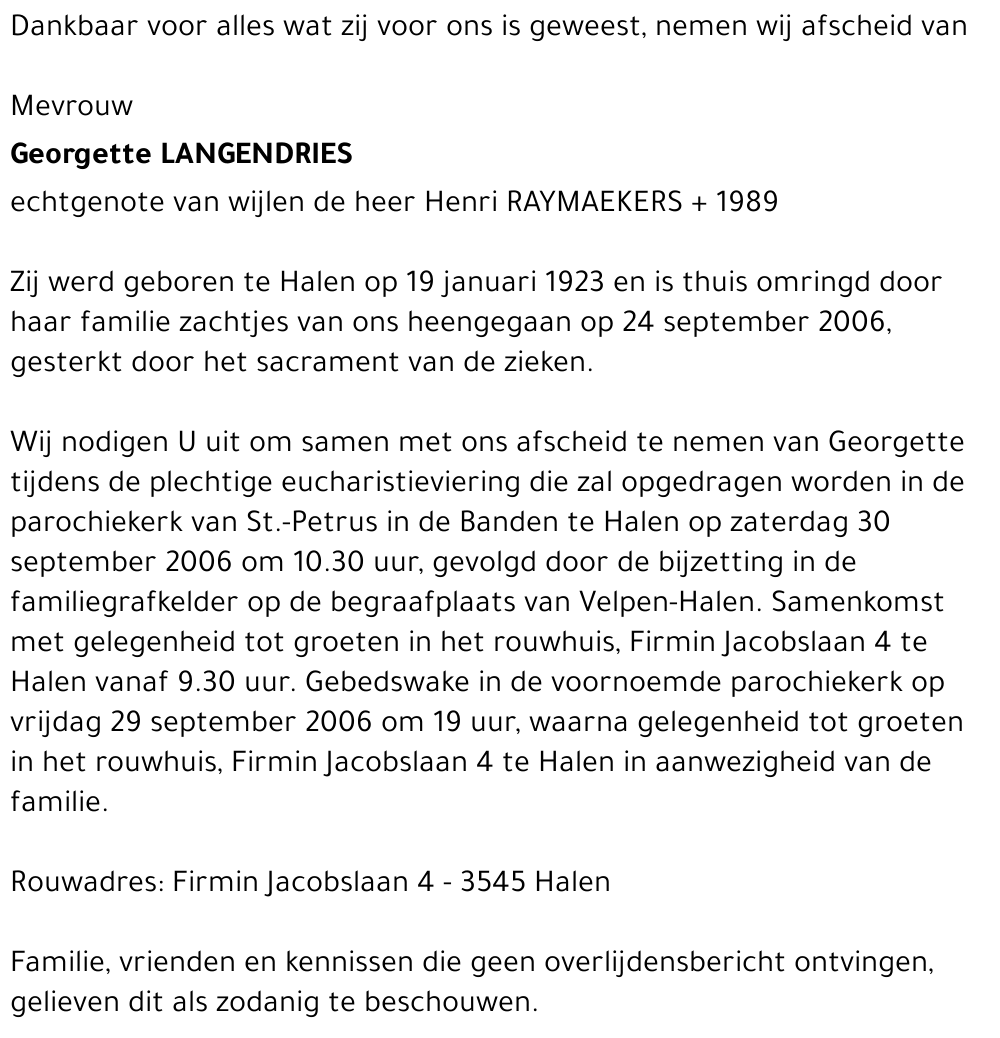 Georgette LANGENDRIES