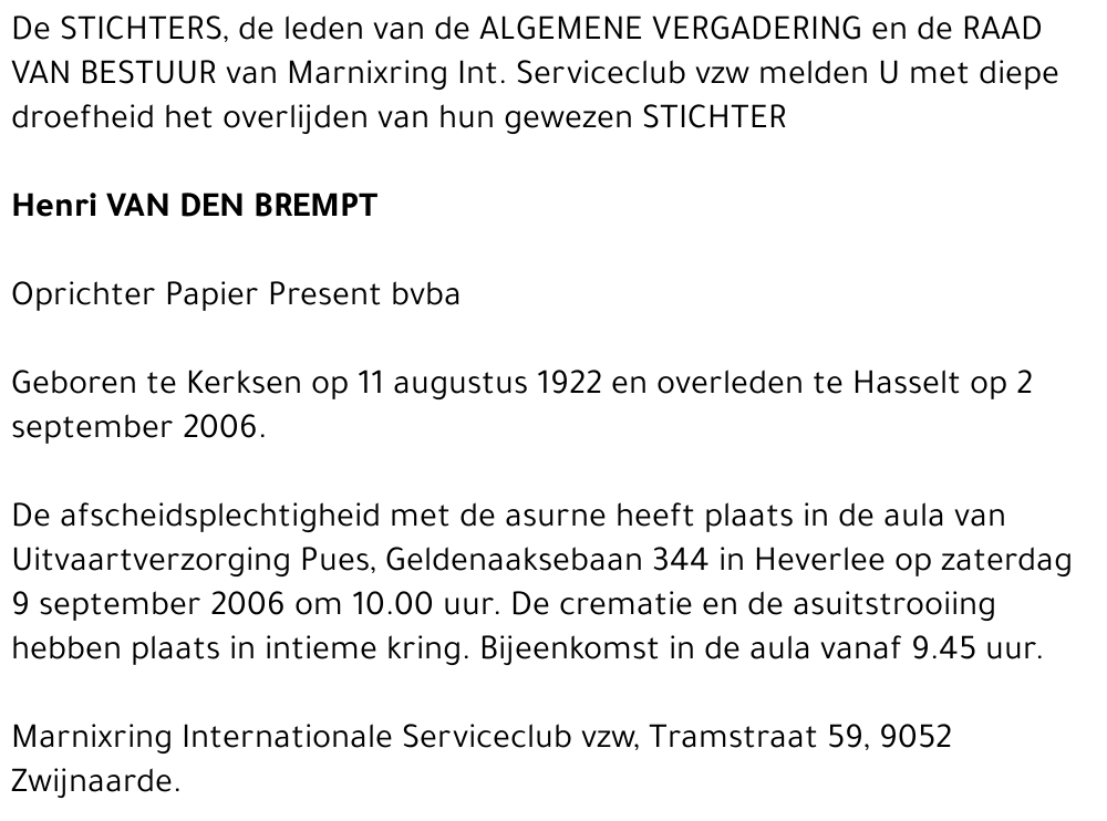 Henri Van den Brempt