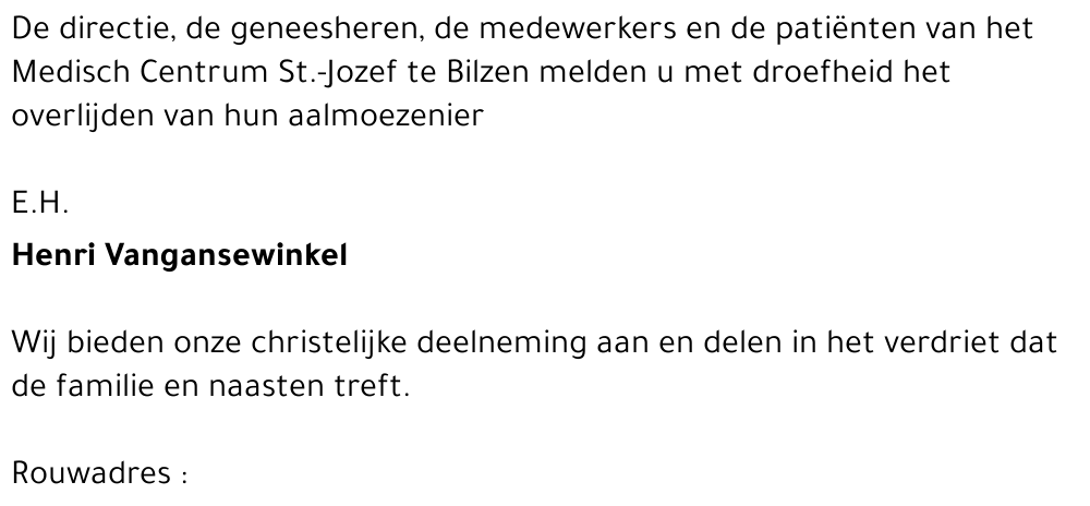 Henri VANGANSEWINKEL