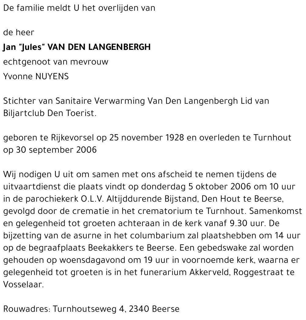 Jan Van Den Langenbergh