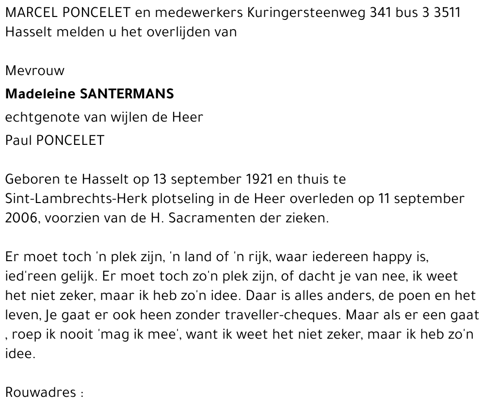 Madeleine Santermans