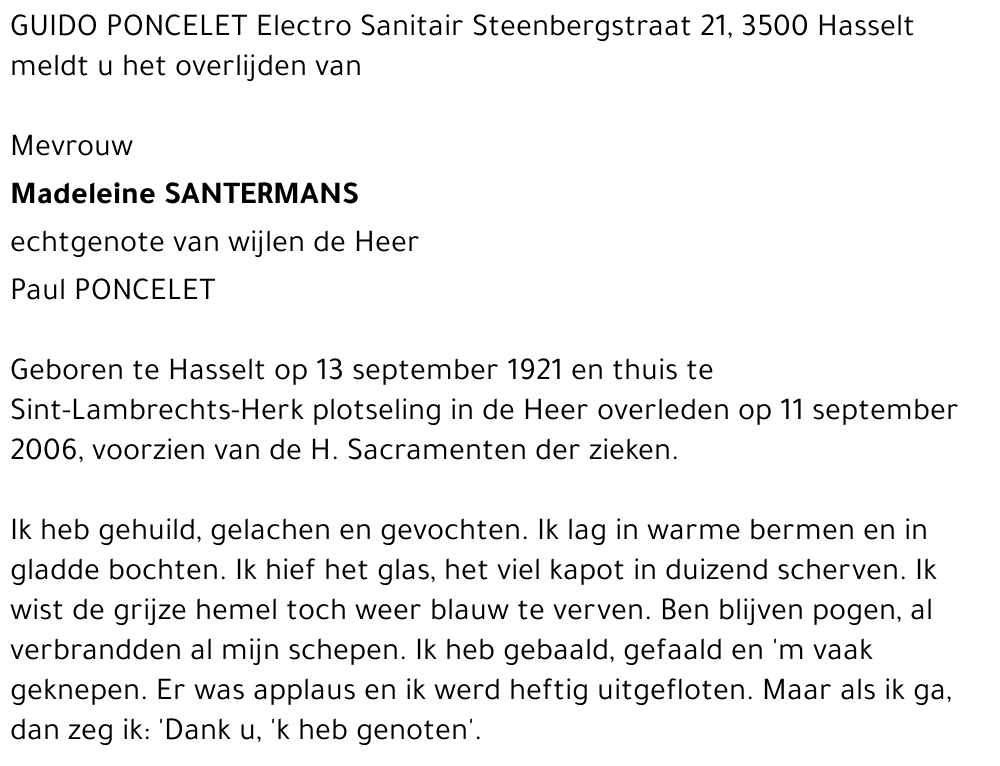 Madeleine Santermans