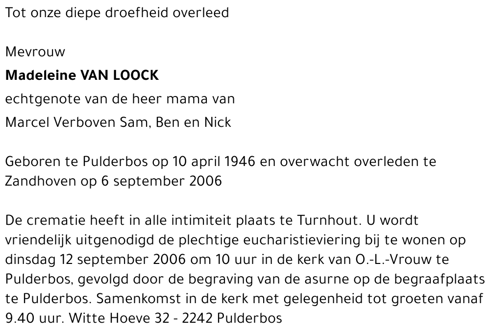 Madeleine VAN LOOCK